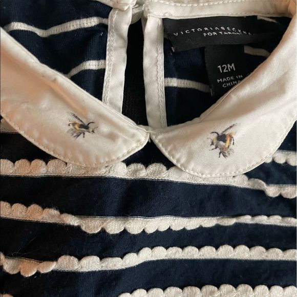 Kids Victoria Beckham Target Stripe Bumble Bee Peter Pan Collar Top & Pant Set - Picture 4 of 8